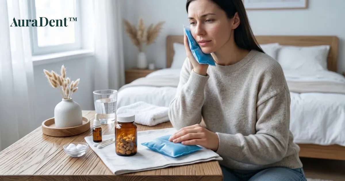 Närbild av ett kliniskt undersökningsrum där en digital skärm i bakgrunden visar analysen av munhälsan, vilket representerar vikten av att söka tandvård för att utreda orsakerna bakom tandvärk.